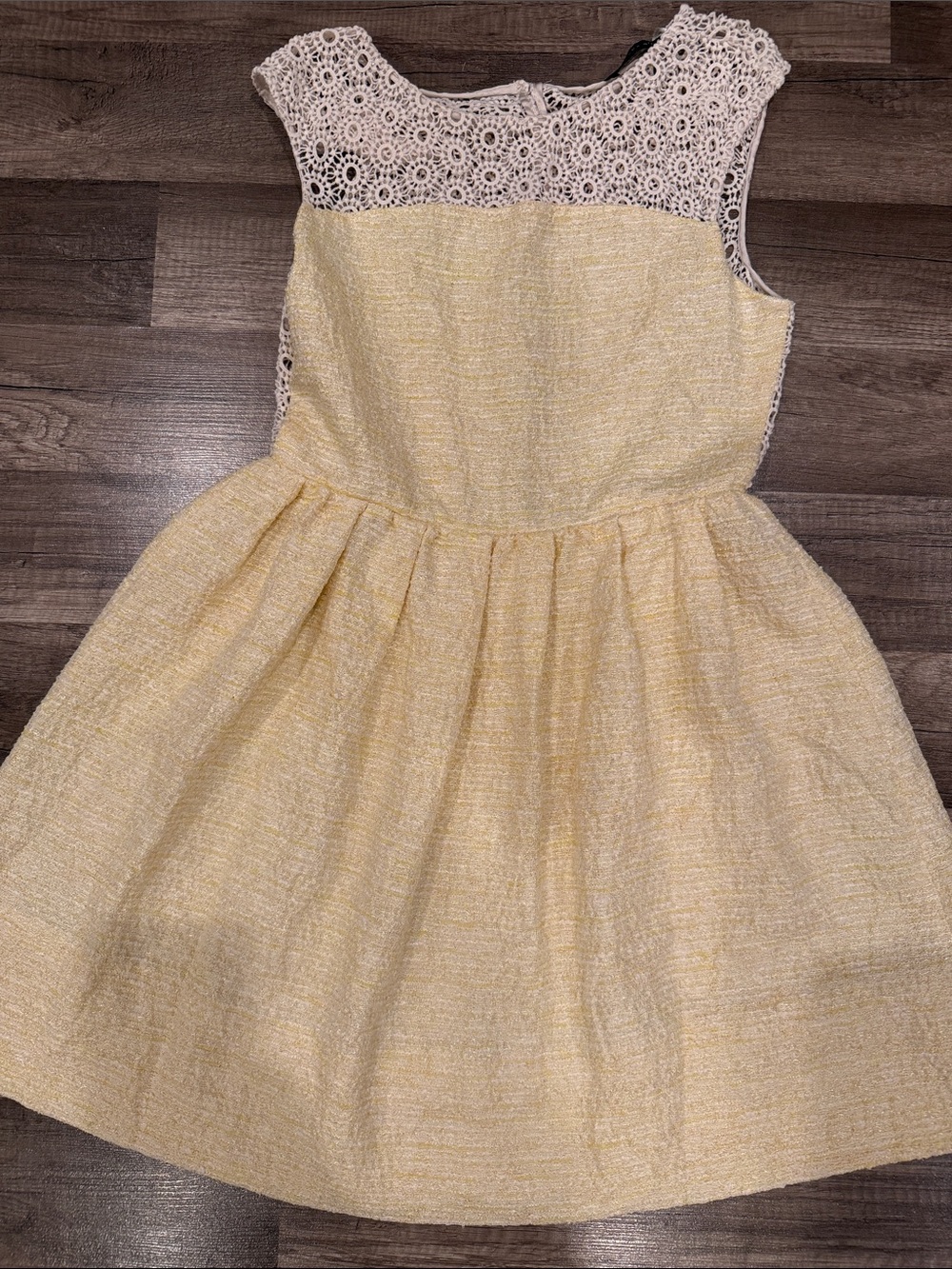 ZARA yellow tweed & crochet top dress (seen on PLL)